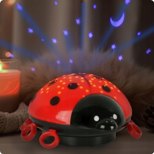 ANSMANN Projektor Nocny LED Biedronka Lampka Dziecięca Czerwona — miniatura 2