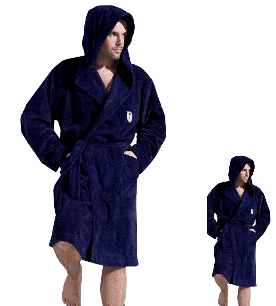 Pánský župan L&L Iwo tmavě modrý XXL 52 Tmavě modrý