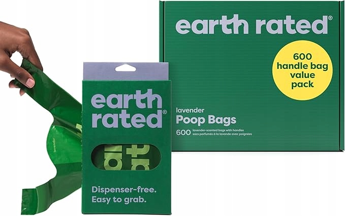 Earth Rated sáčky na psí exkrementy s úchyty Levandulová 600 ks