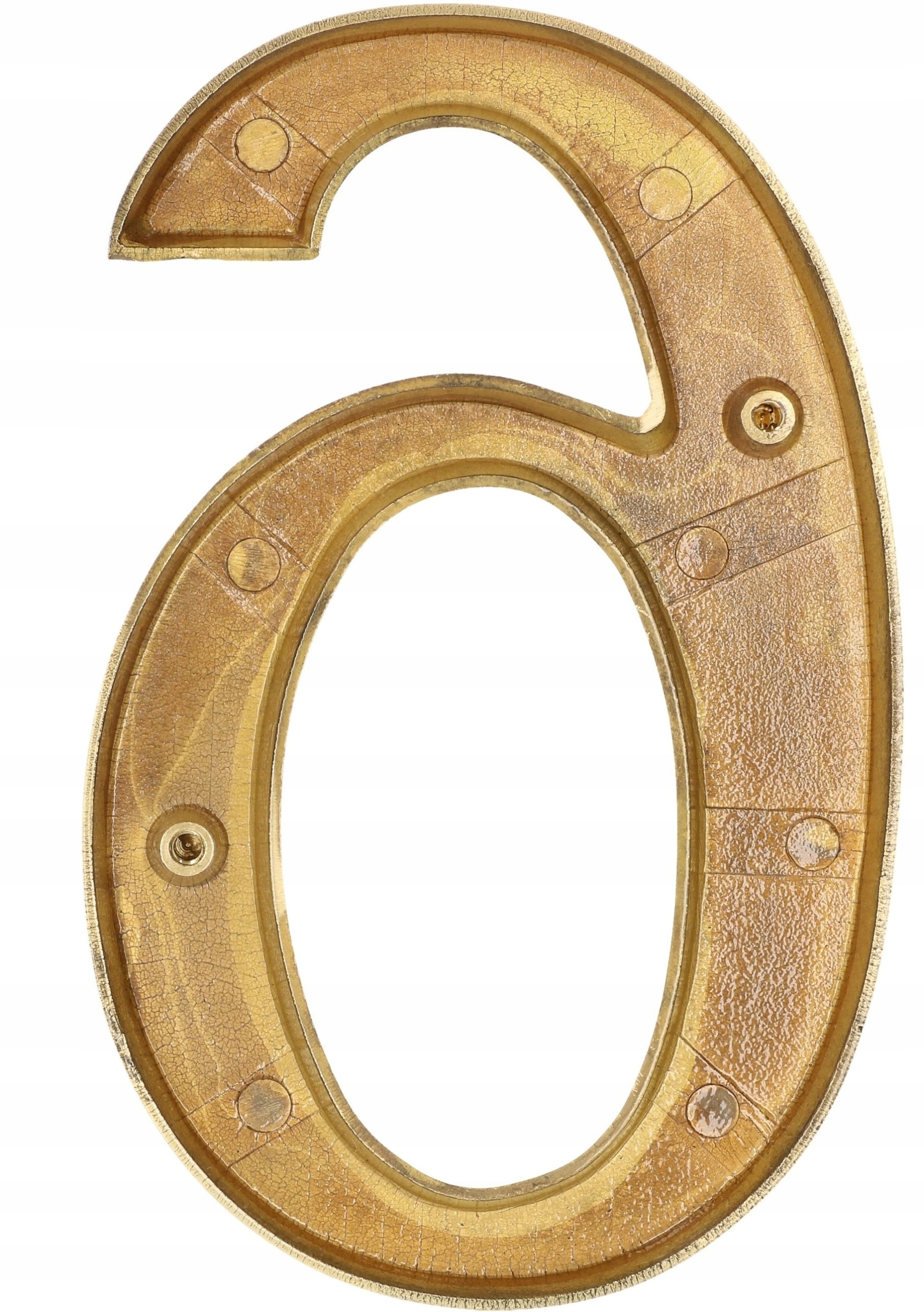 Cyfra mosiężna numer na dom 20cm "6" Marka Kotarbau