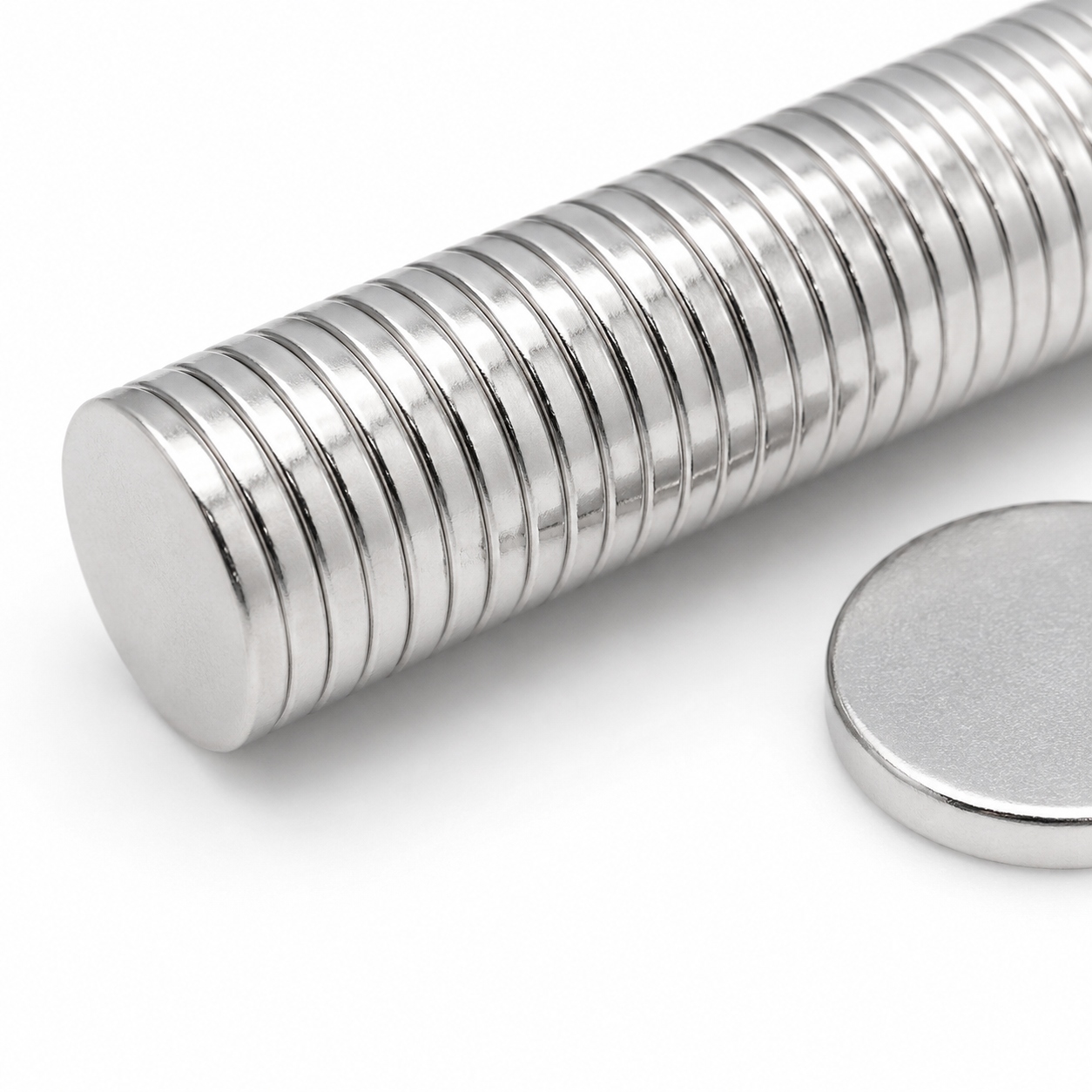 Magnet neodymový kulatý 10x1 mm silný plochý diskový N38 500 kusů