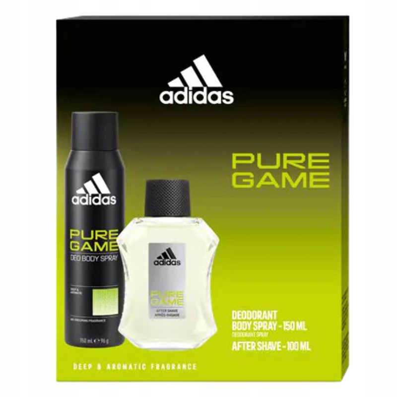 2x Adidas Pure Game Men Zestaw Woda Po Goleniu As Deo Spray