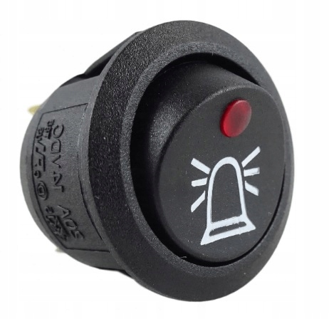 

Włącznik świateł ostrzegawczych 12V 20A 20mm Kogut