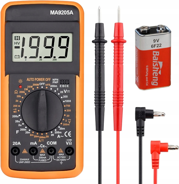 Profesjonalny Miernik Prądu Multimetr Cyfrowy Elektryczny Tester Bateria