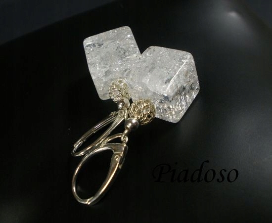 Krásné Náušnice Ledový Kámen Stříbro