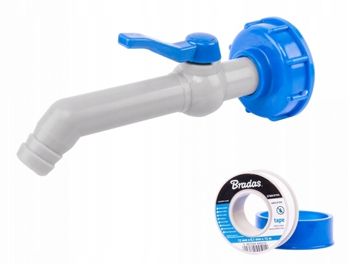 

Kran 3/4" Pp 45°z adapterem na wąż 23mm taśma