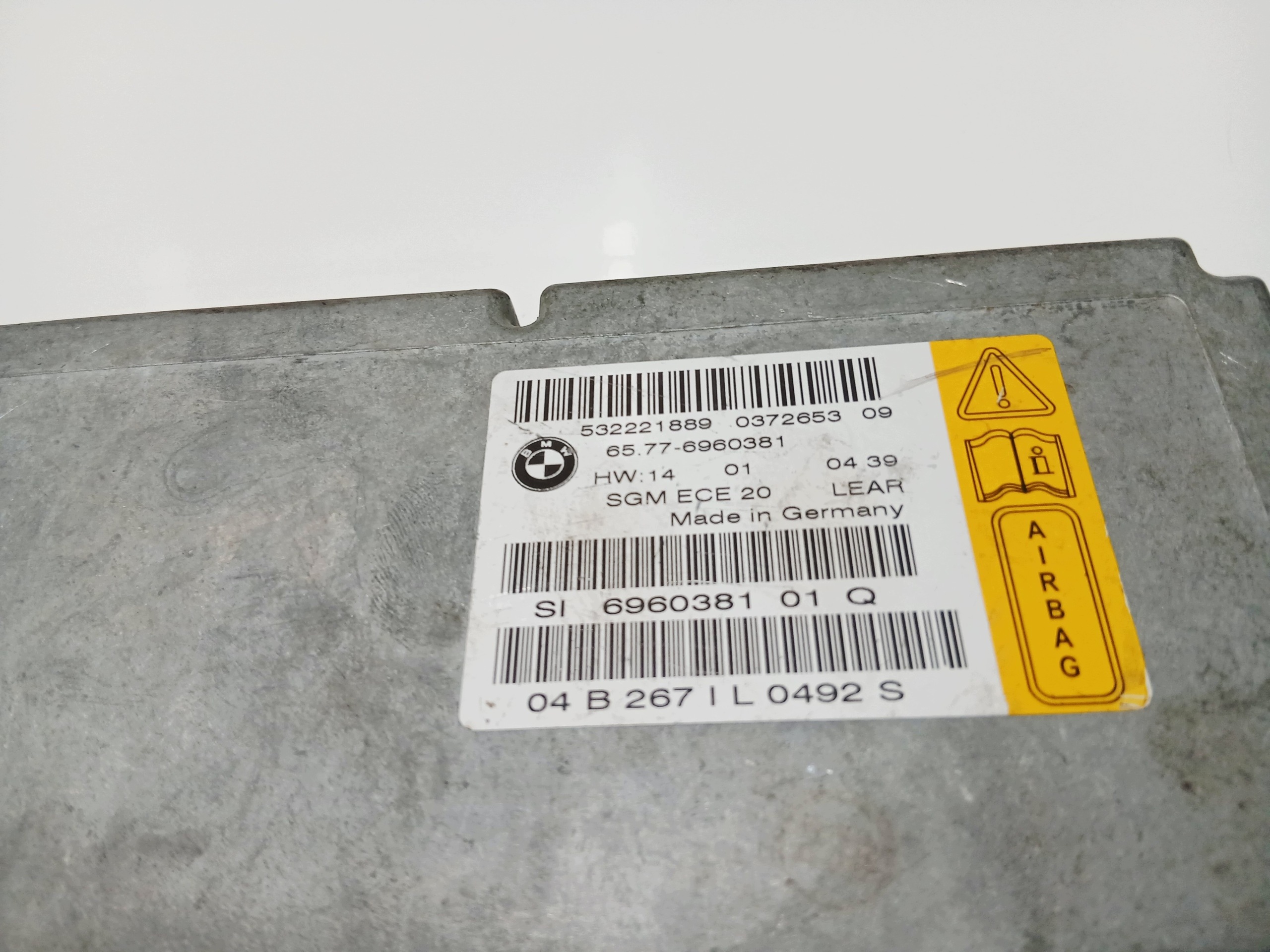 modulo airbag aria BMW 5 E60 E61 6960381