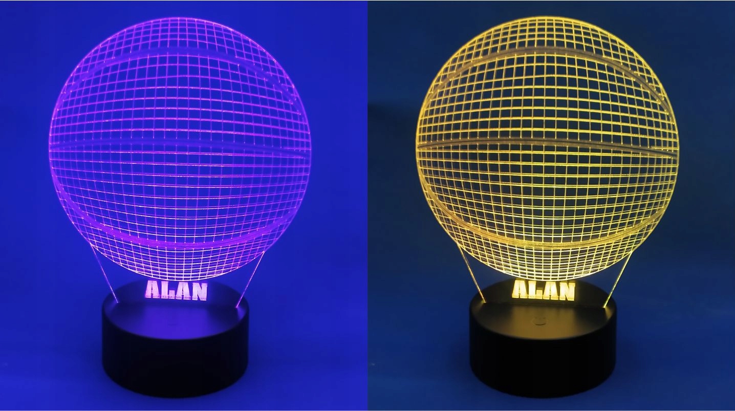 LAMPKA Z IMIENIEM 3D LED PIŁKA DO KOSZYKÓWKI Płeć chłopcy dziewczynki