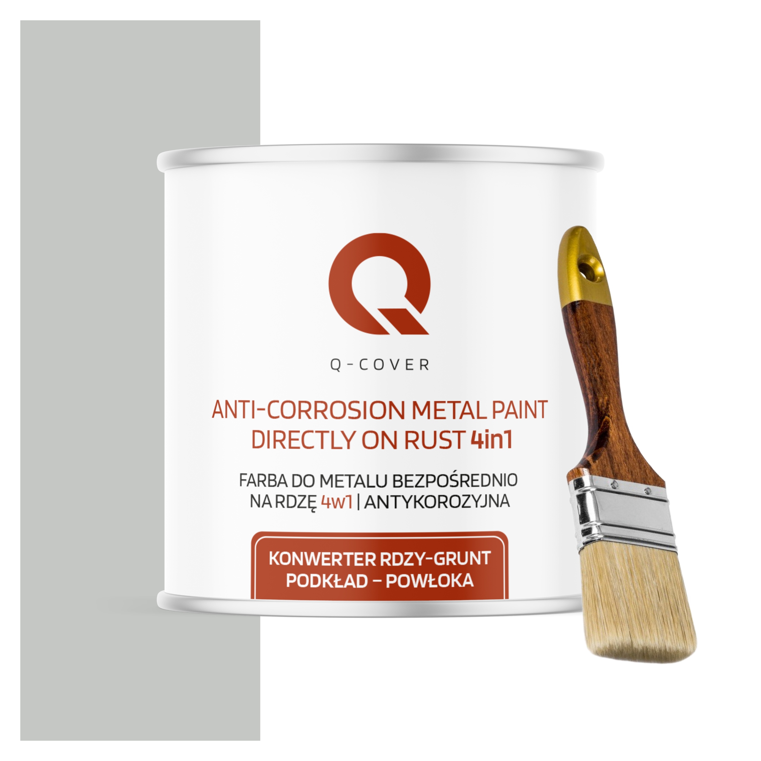 Farba na kov Antikorózna 2.5L Saténová Farba Šedá Jasná Štetec