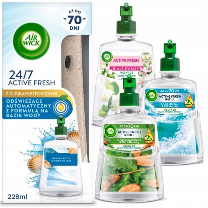Air Wick Automatický Osvěžovač Vzduchu 4X Náplň 228 ML MIX Sada