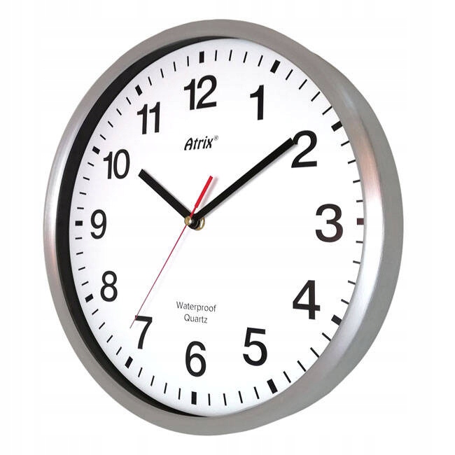Okrúhle Čitateľné Vodotesné Nástenné Hodiny Atrix AL05 30 cm