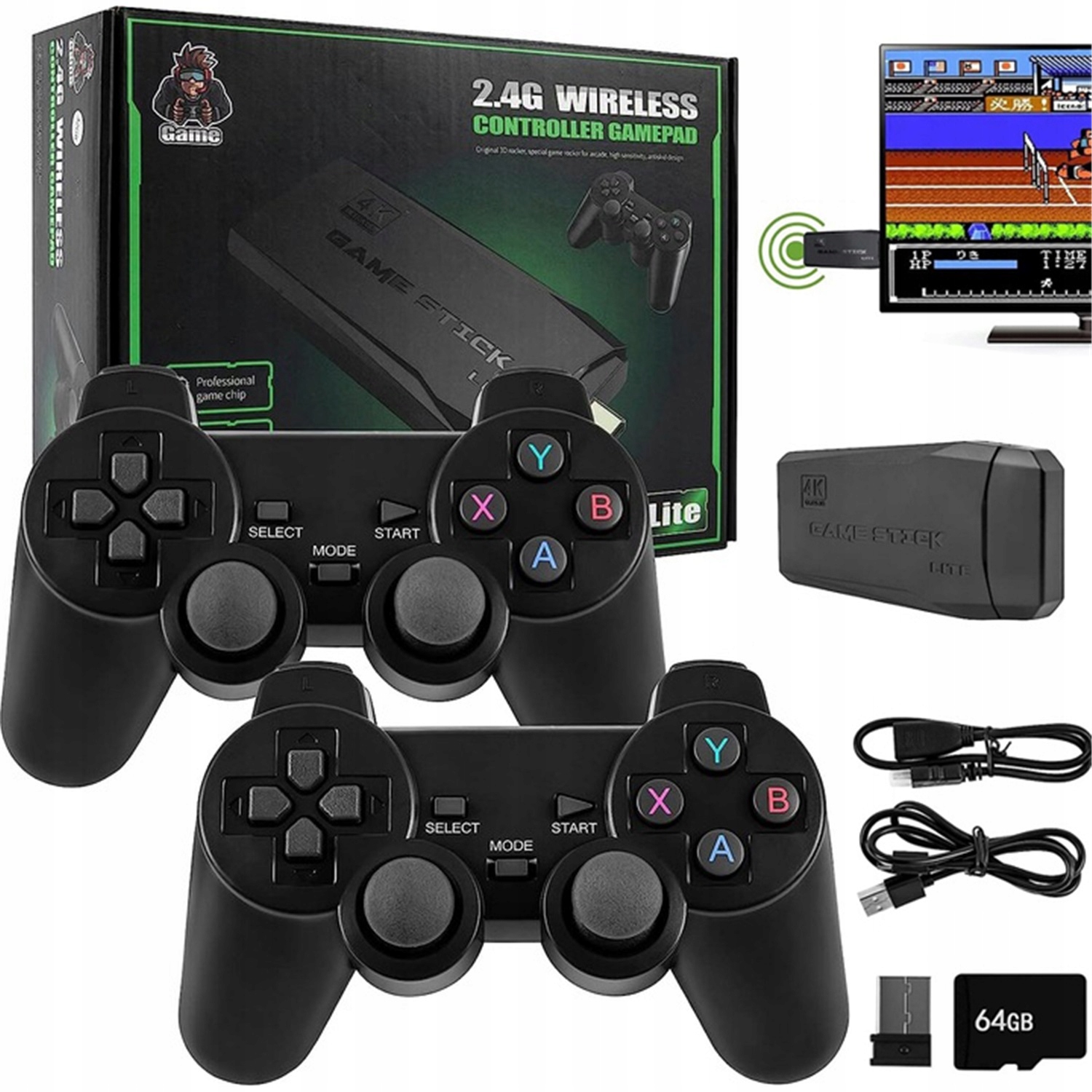 Konsola Retro Tv Gra Telewizyjna 2*GAMEPAD Bezprzewodowe 4K Hd