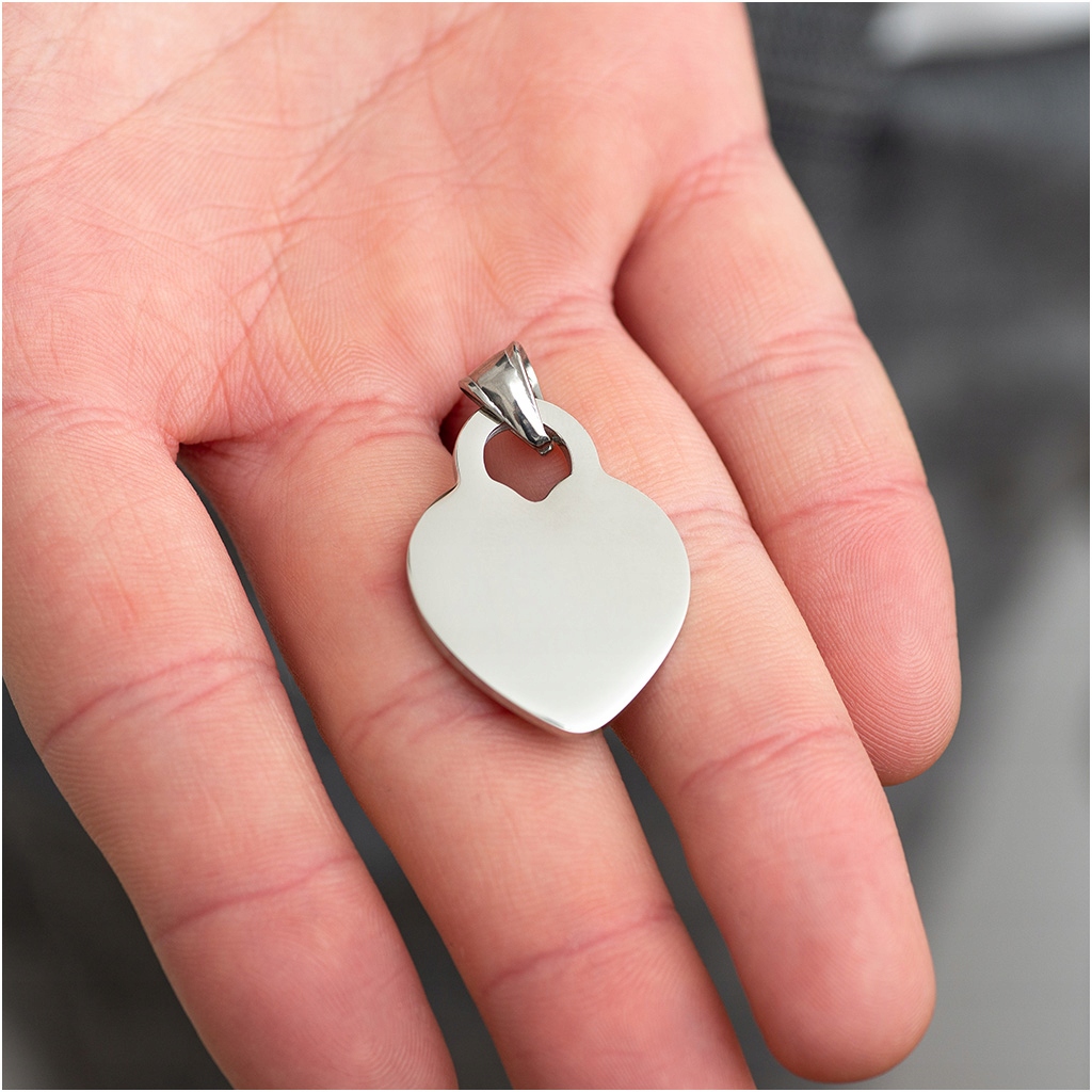 Wisiorek MĘSKI z grawerem zawieszka SERCE stal 316 Marka Blingart