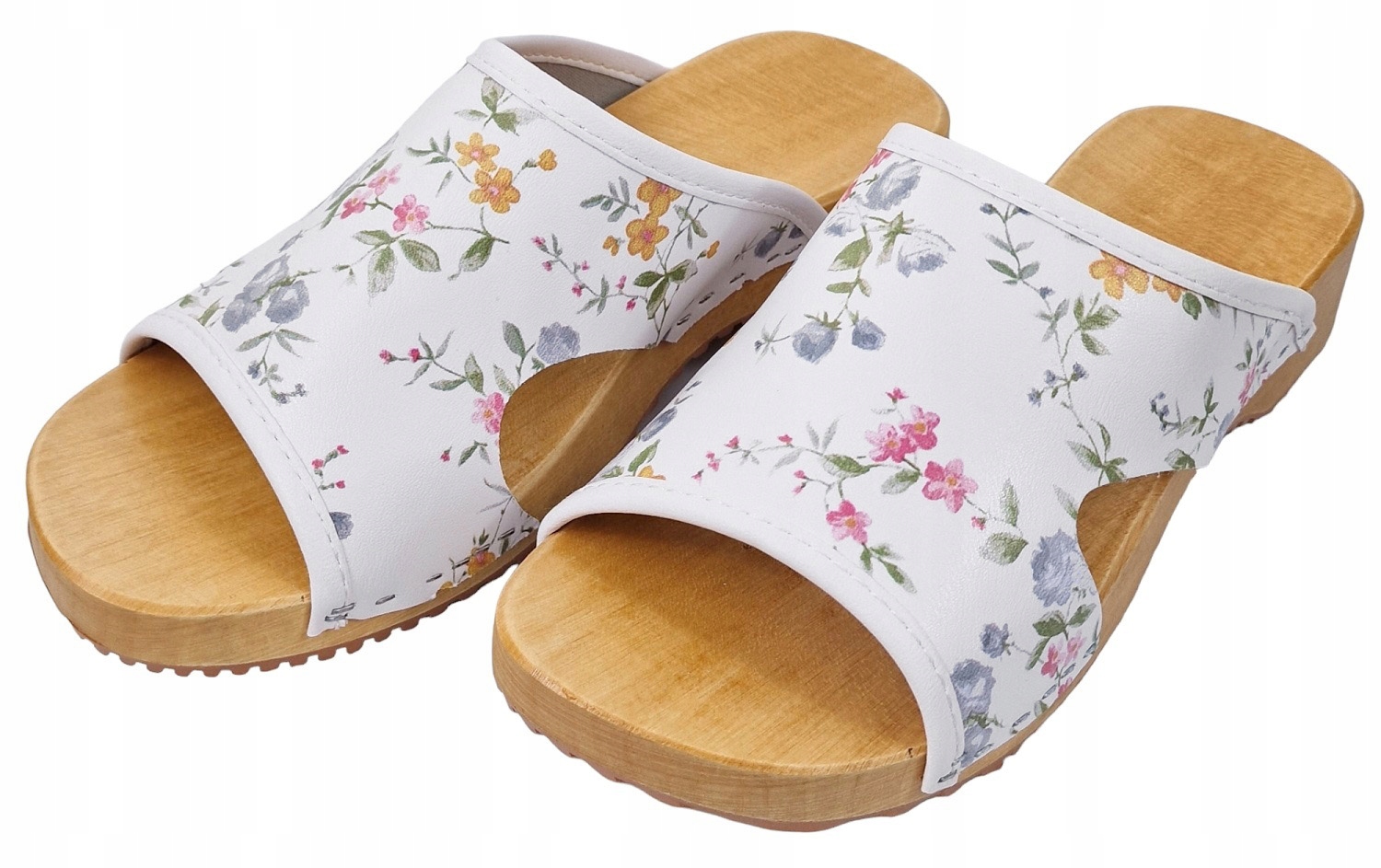 POLSKIE Klasyczne Drewniaki Damskie Medyczne Chodaki Odkryte Skórzane *41* Długość wkładki 26.5 cm