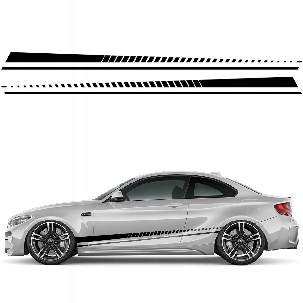 2x Nálepka Grafika na bok auta auto Pásky Sportovní Pásy 11x190