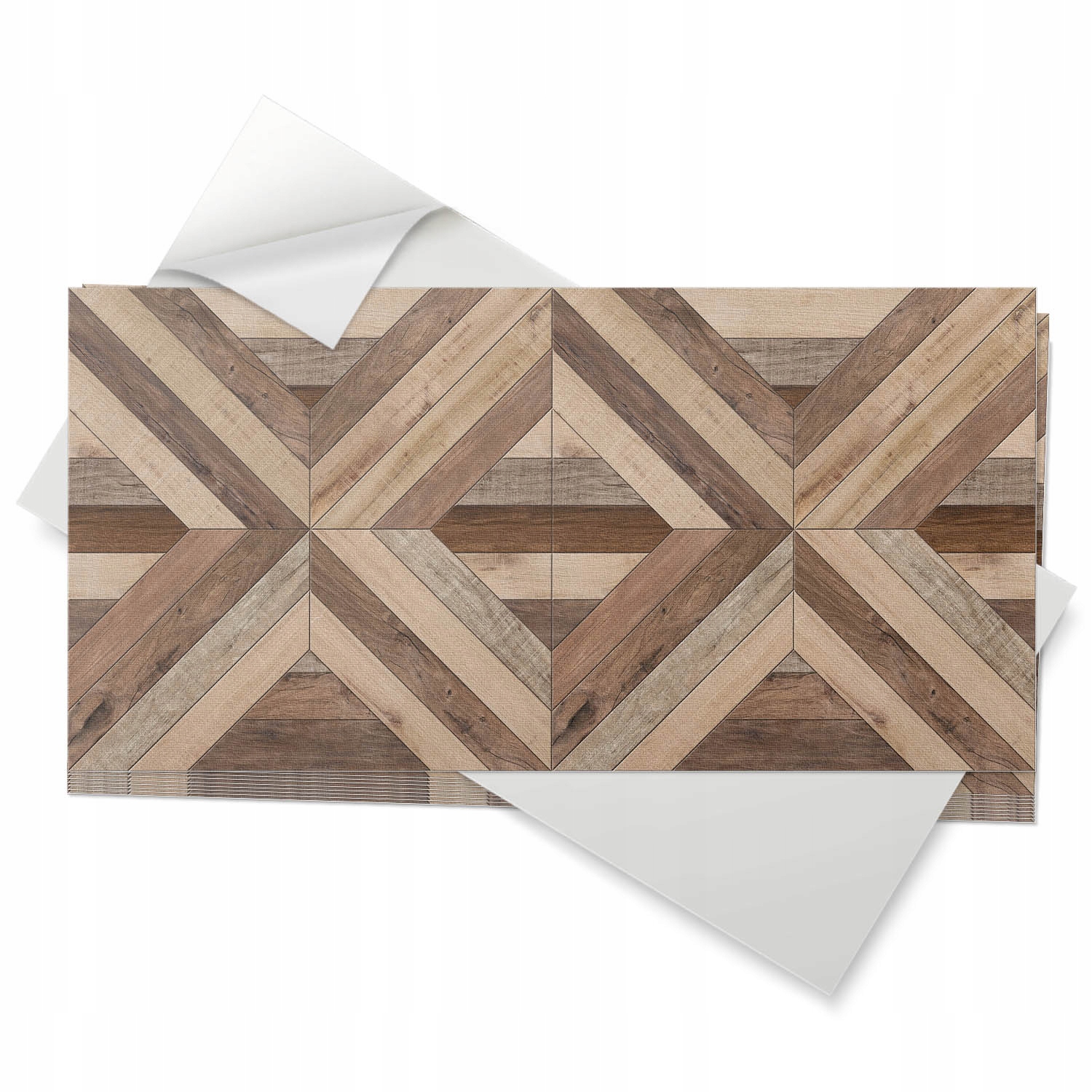 Sada samolepících dlaždic 10 ks 40x20 cm Vzor dřevěných panelů