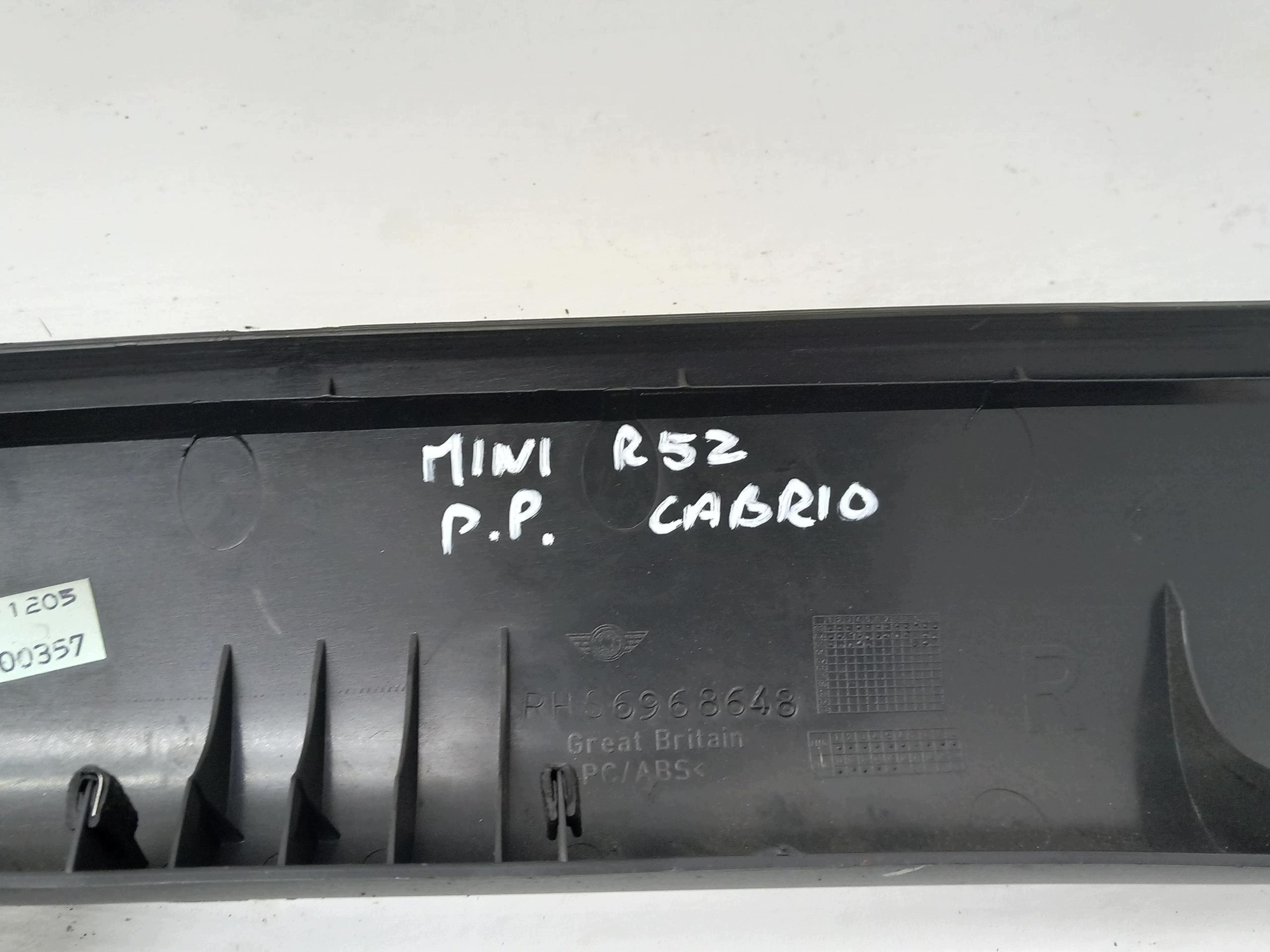 MINI COOPER CABRIO R52 cover SLUPKA A right front 6968648 OEM