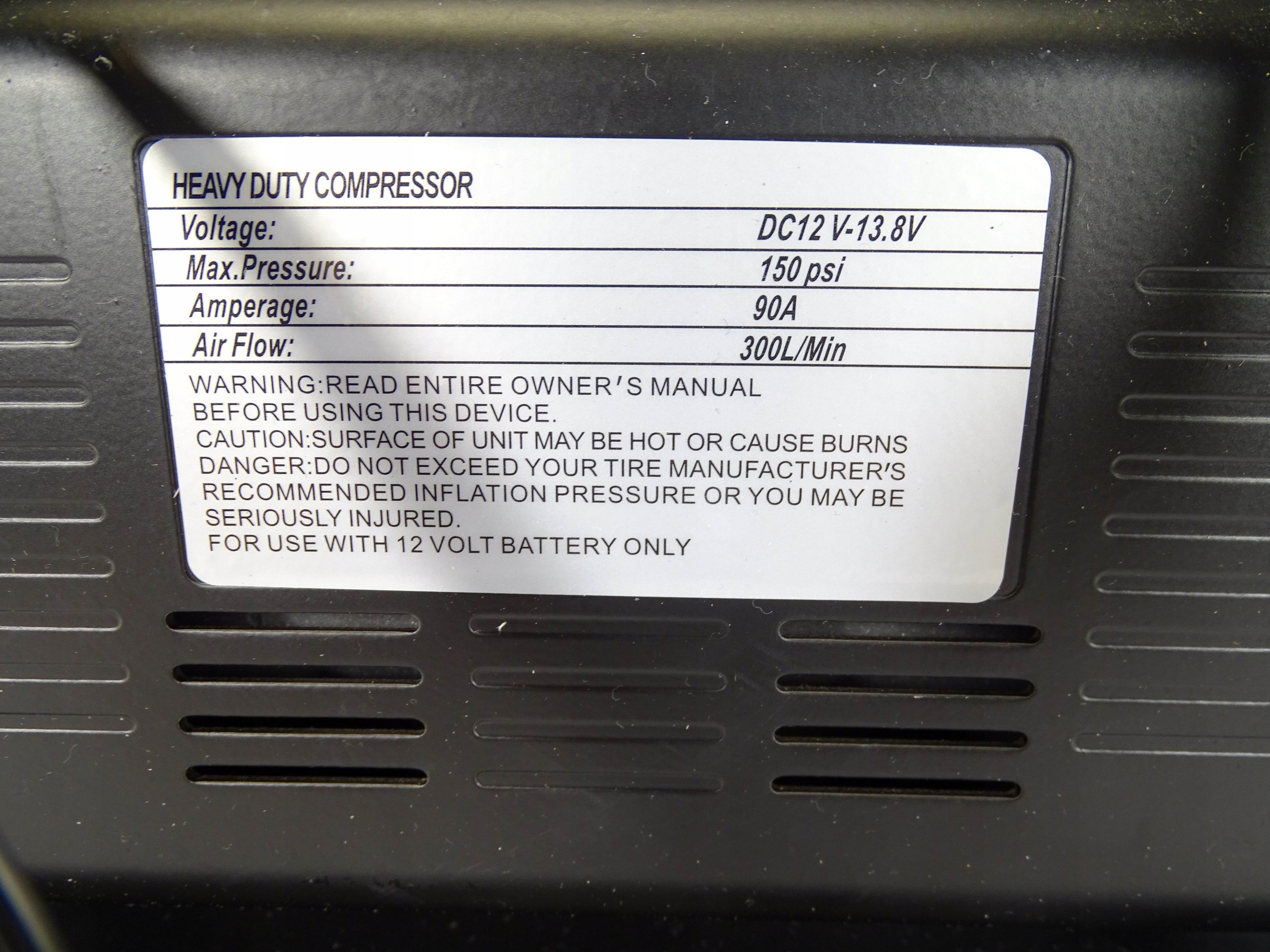 KOMPRESOR DWUTLOKOWY 12V OFF ROAD 300L min waz 7m Producent code 250b