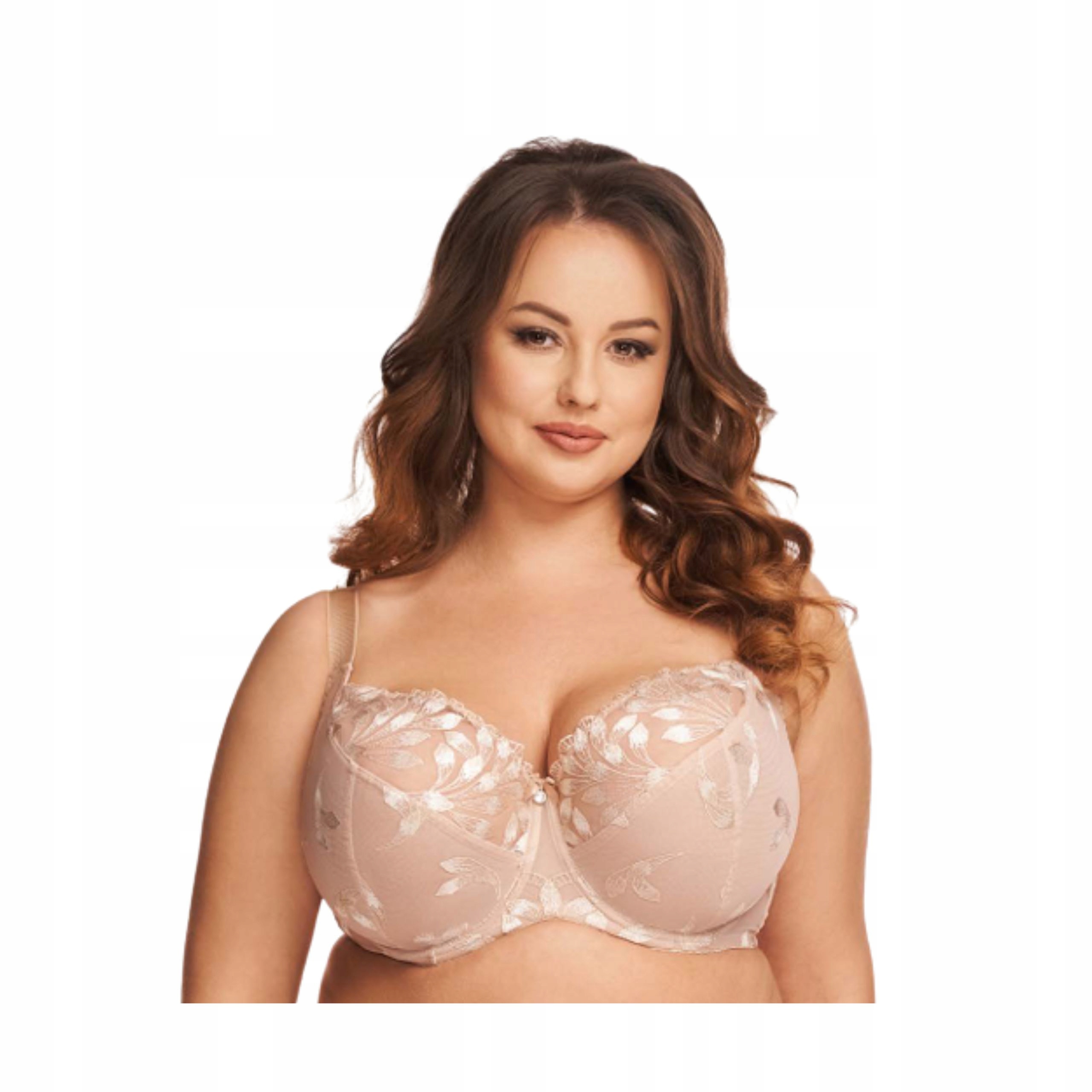 Podprsenka měkká soft 90F sexy béžová Nessa květy Grace krajka