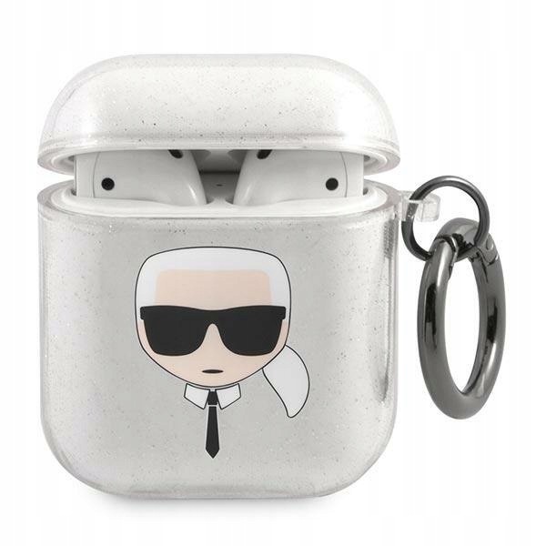 Karl Lagerfeld KLA2UKHGS AirPods 1/2cover srebrny/silver Glitter Karl`s Hea