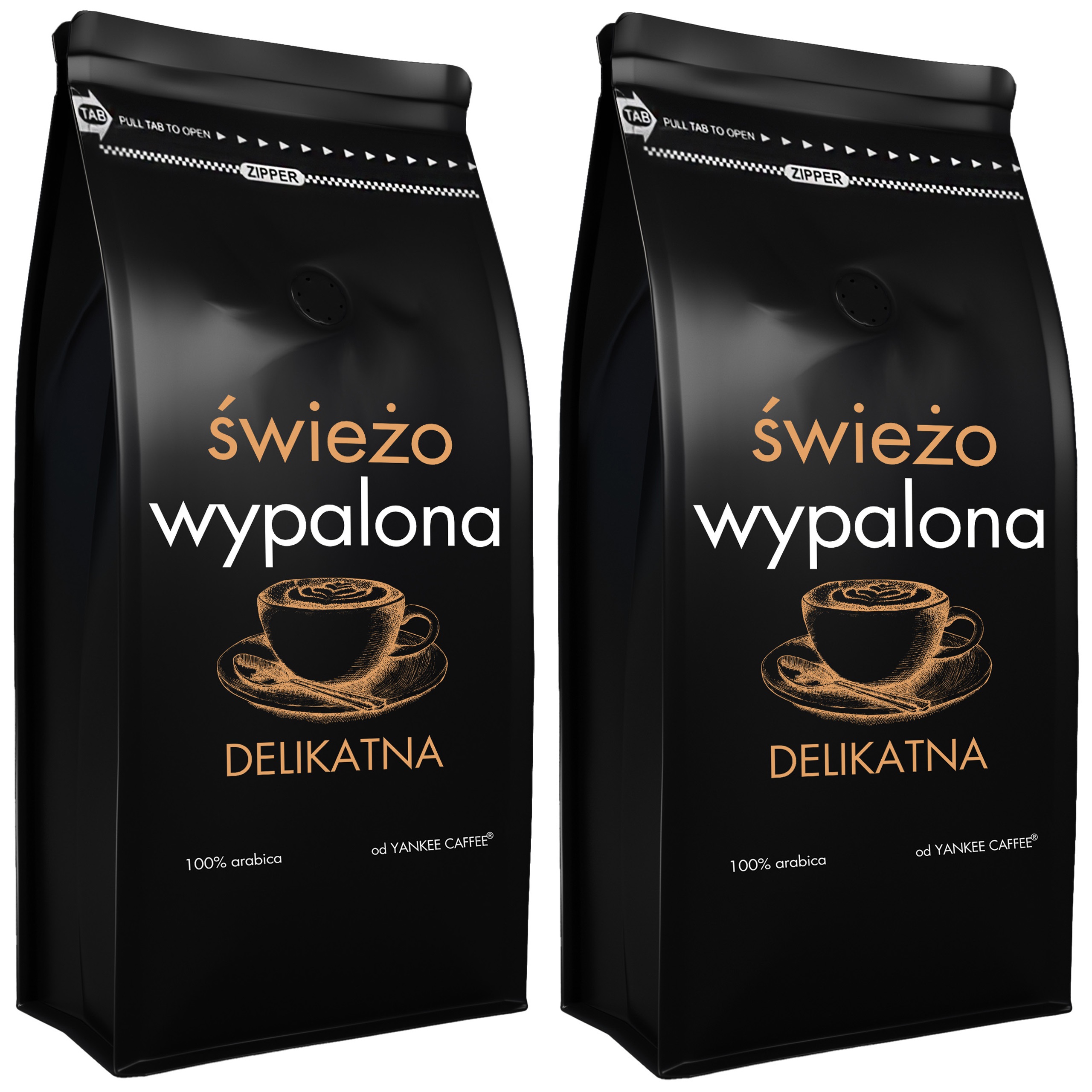 Levně Káva zrnková 2kg 100% Arabica Čerstvě Pražená Jemná (2x1kg) Do kávovaru