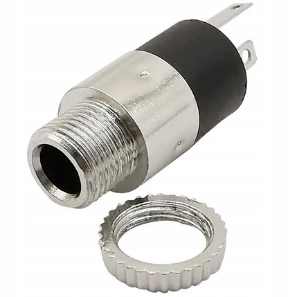 

Gniazdo jack słuchawkowe 3.5mm przykręcane srebrne