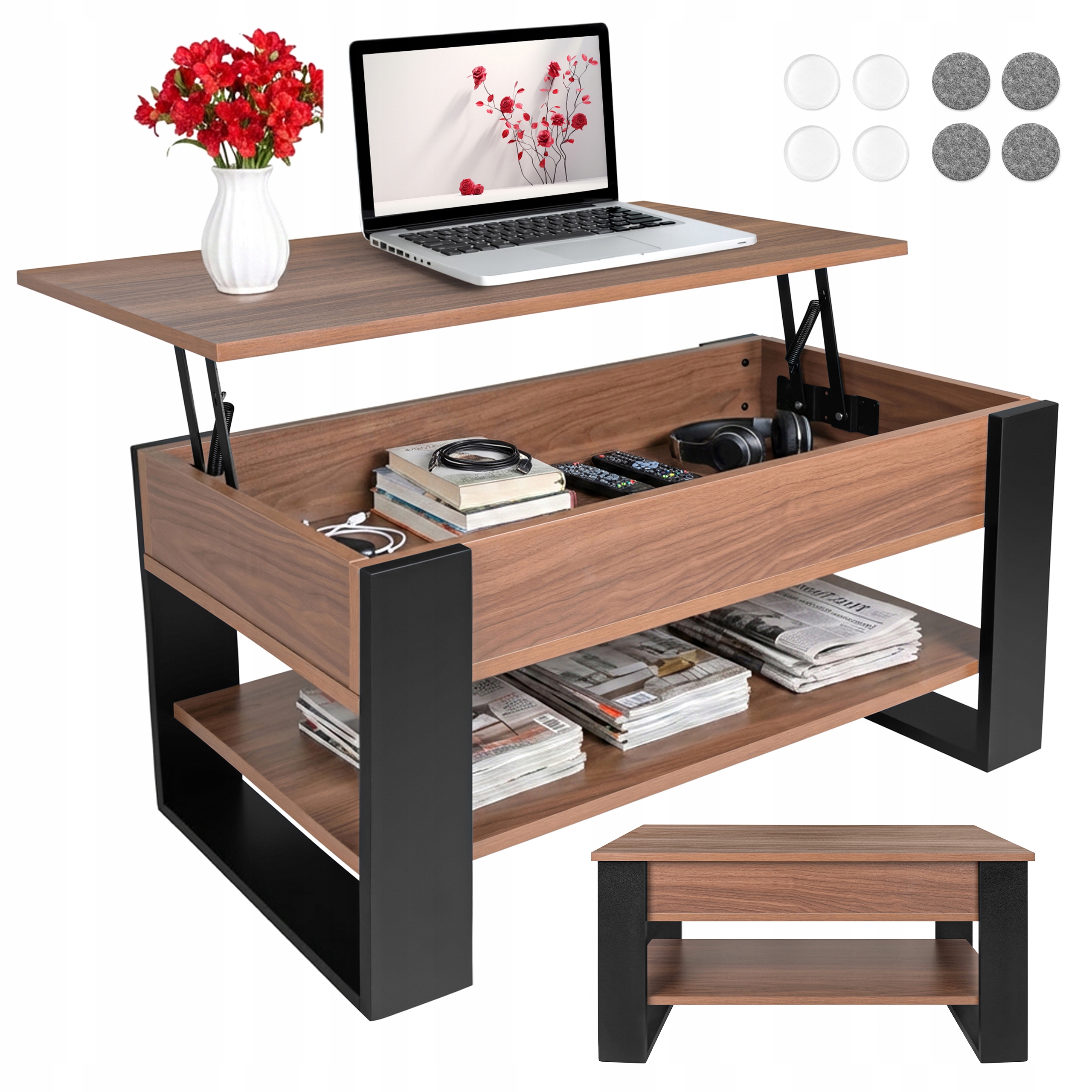 Konferenční stolek Rozkládací rozkládací pracovní deska 3v1 do obývacího pokoje Nastavitelný