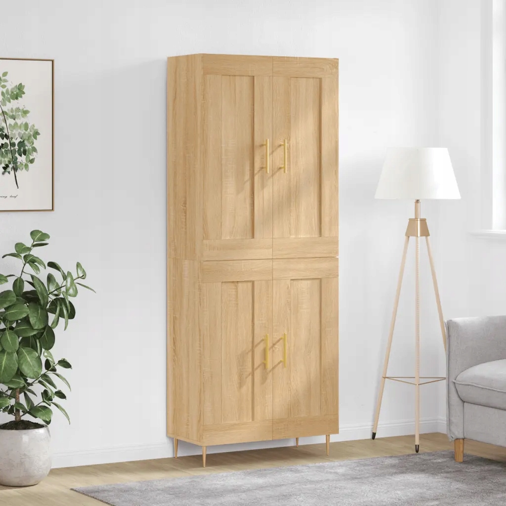 Skříň highboard dub sonoma 69,5 x 34 x 180 cm kompozitní dřevo Hnědá 319967