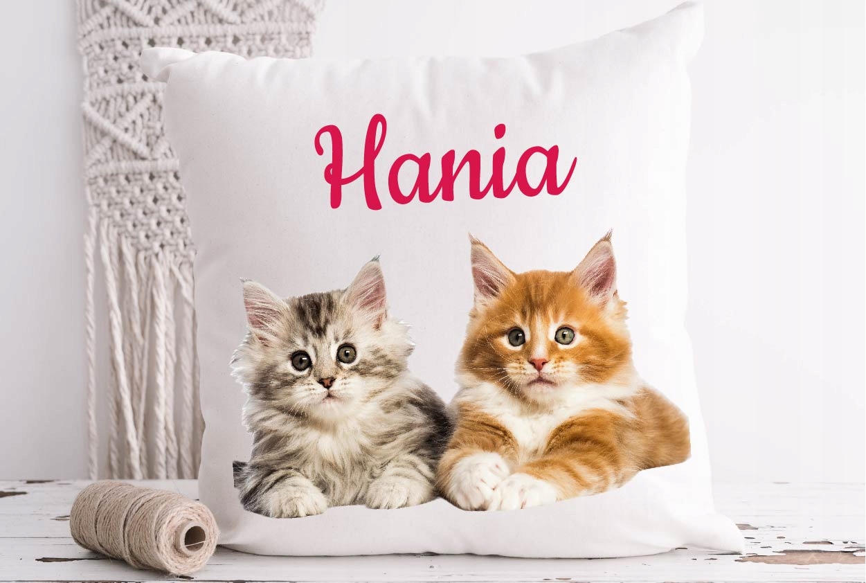 Poduszka + Kubek z kotkami + IMIĘ na prezent Marka inna