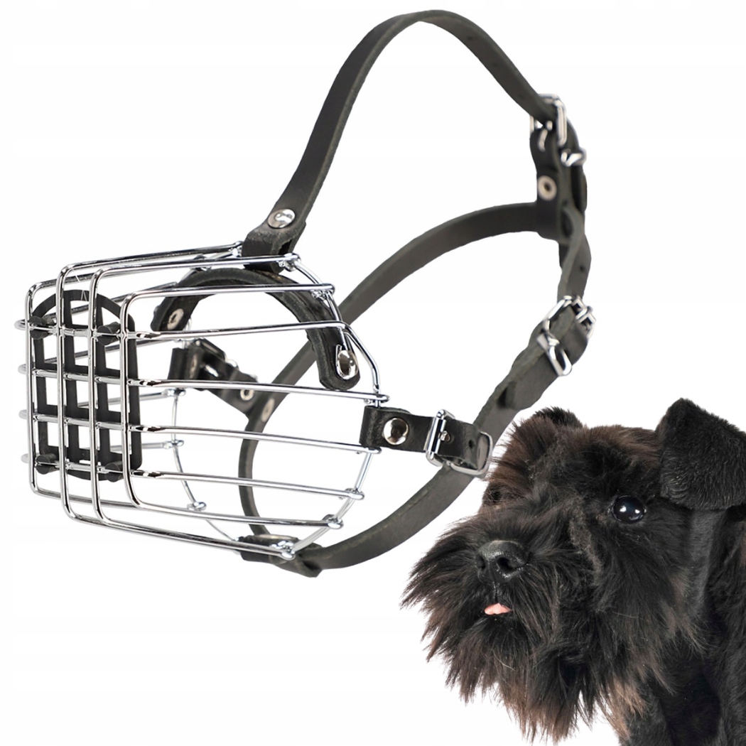 Levně Náhubek pro psa, kovový č. (obvod tlamy 40 cm), střední šnaucer Dingo