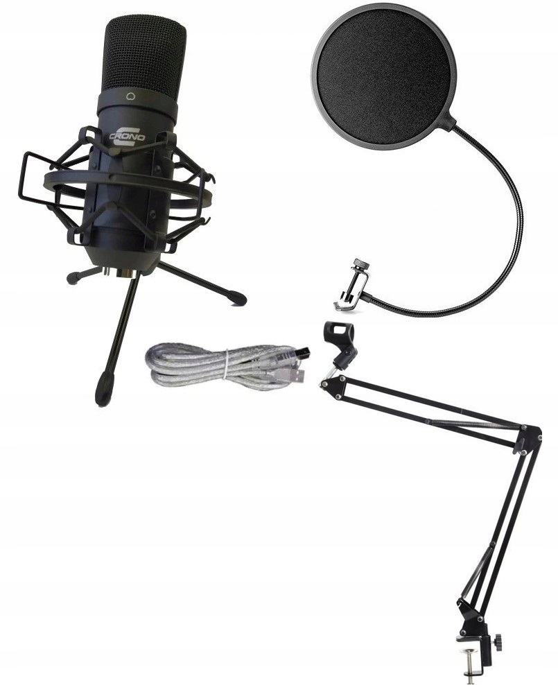 Zestaw Mikrofon Pojemnościowy CRONO-101 Usb Bk