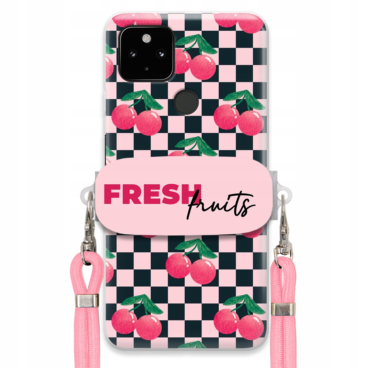 Puzdro pre Google Pixel 4A 5G Crossbody vodítko držiak šachovnice Fresh Fruits