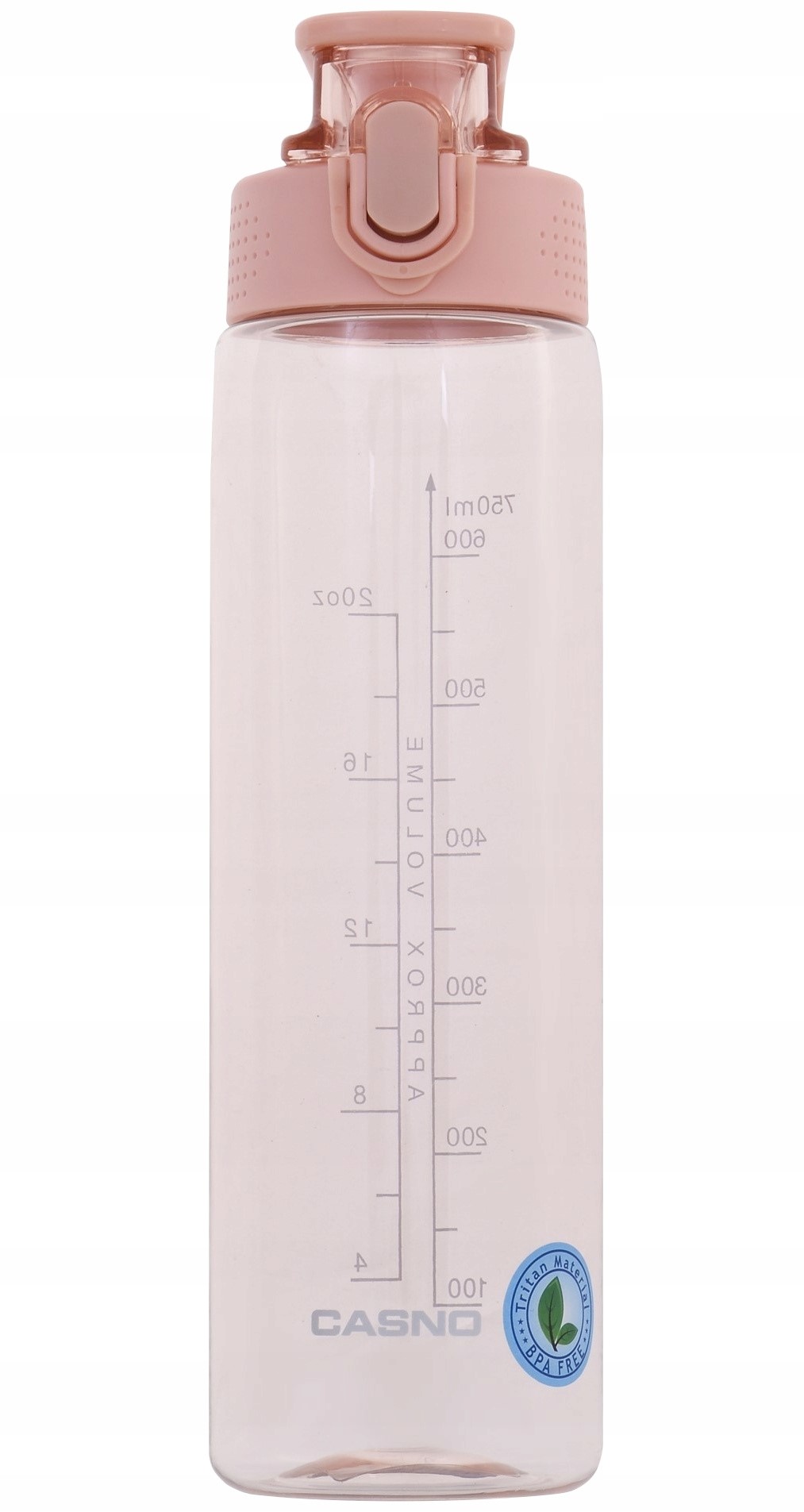 BIDON BUTELKA NA WODĘ TRITANOWA CASNO TENNESSEE CLEAR 750ML RÓŻOWA BEZ BPA