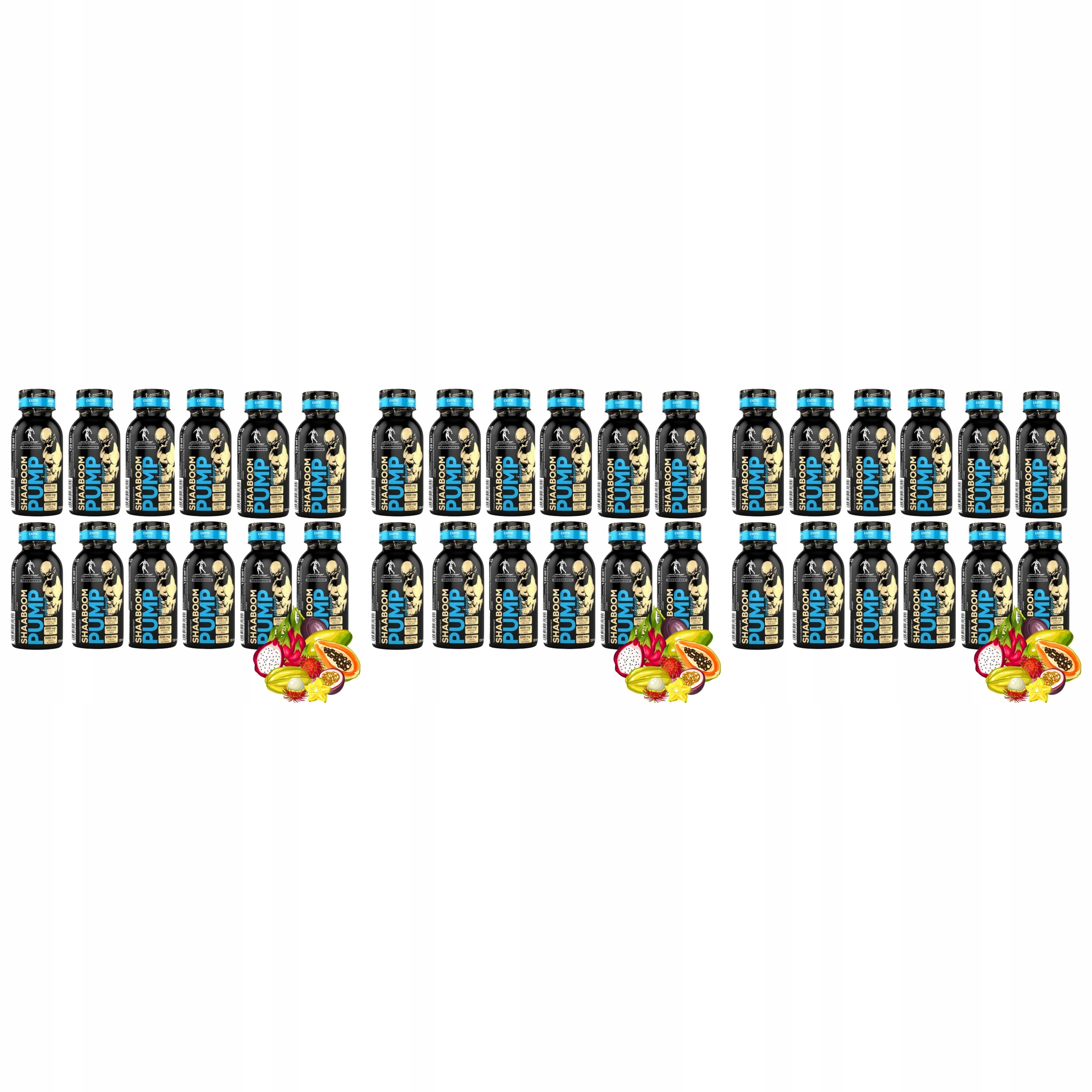 3x Kevin Levrone Shaaboom Pump Shot 12x120 ml Preworkout Pumpa Před Tréninkem