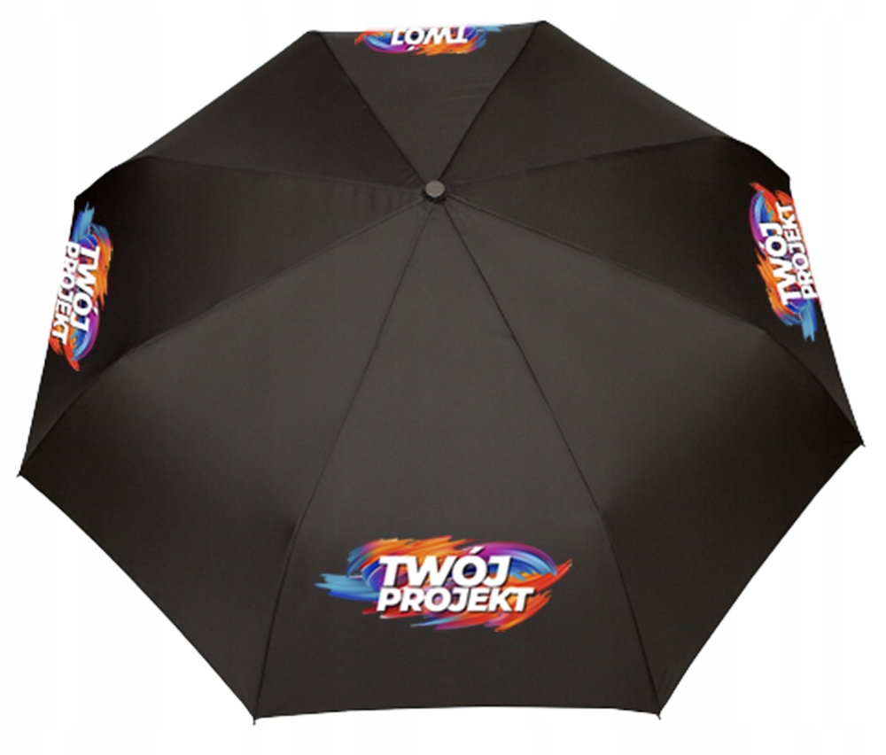 Parasol z nadrukiem TWOJE LOGO tekst MIX KOLORÓW
