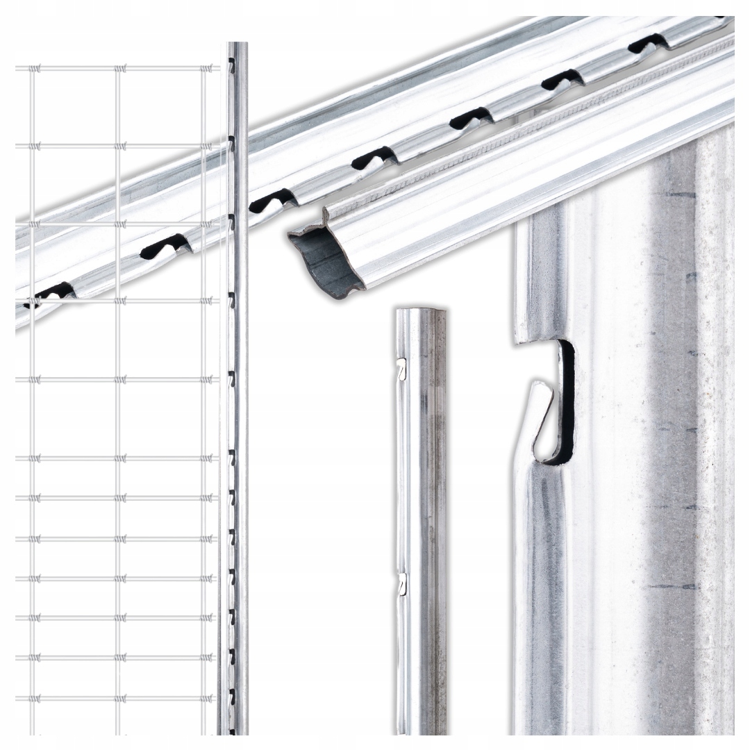 Słupki ogrodzeniowe do Siatki Leśnej 2,0m Zaczepy ocynkowane Typ A 10szt