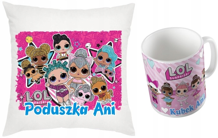 

Zestaw Poduszka Kubek Lol Surprise Imię
