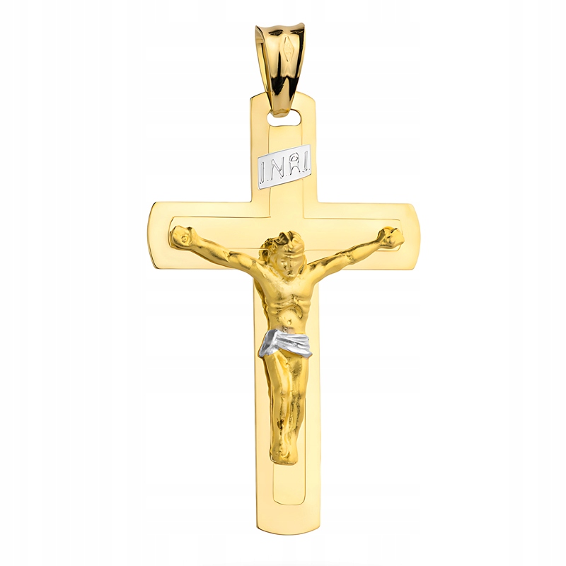 Zlatý Křížek Kříž pr. 585 Klasický s Ježíšem Kristem Na kříži 14k