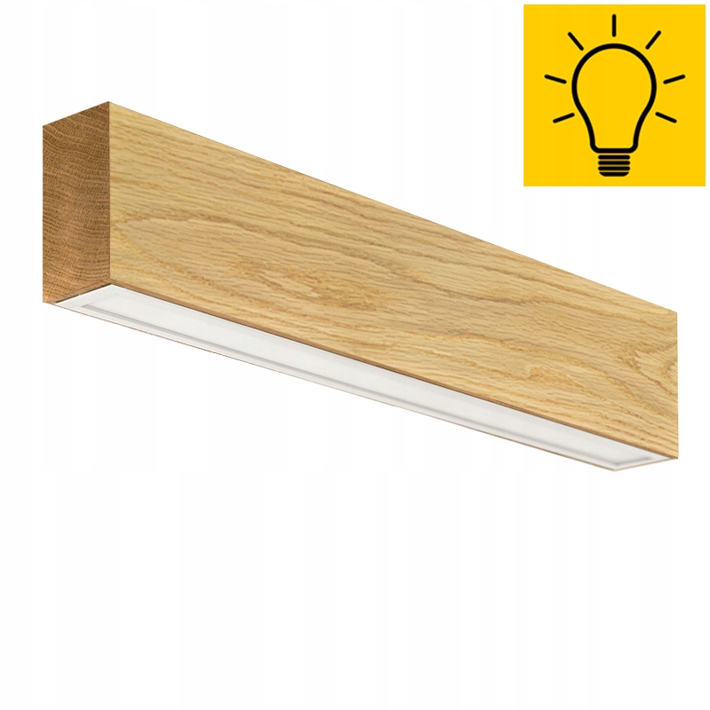 Kinkiet Nástěnná Led lampa Dubový nosník 60 CM Na omítku Nad Zrcadlo 24W 3000K