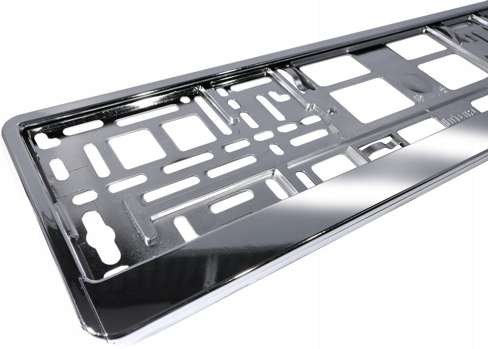 Ramka tablicy rejestracyjnej srebrna metalizowana chrom AMIO-01170