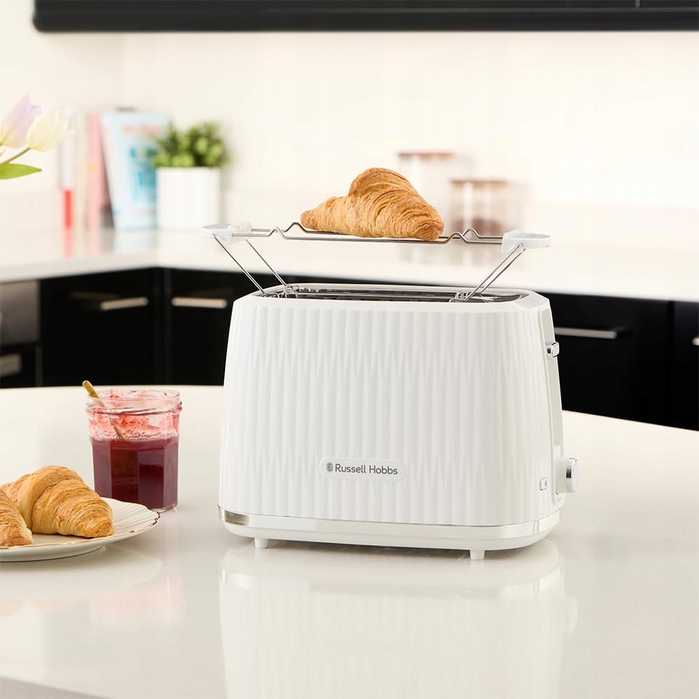 RUSSELL HOBBS Toster 2 Kromki 6 Stopni Opiekania Funkcja Podgrzewania Biały — miniatura 7