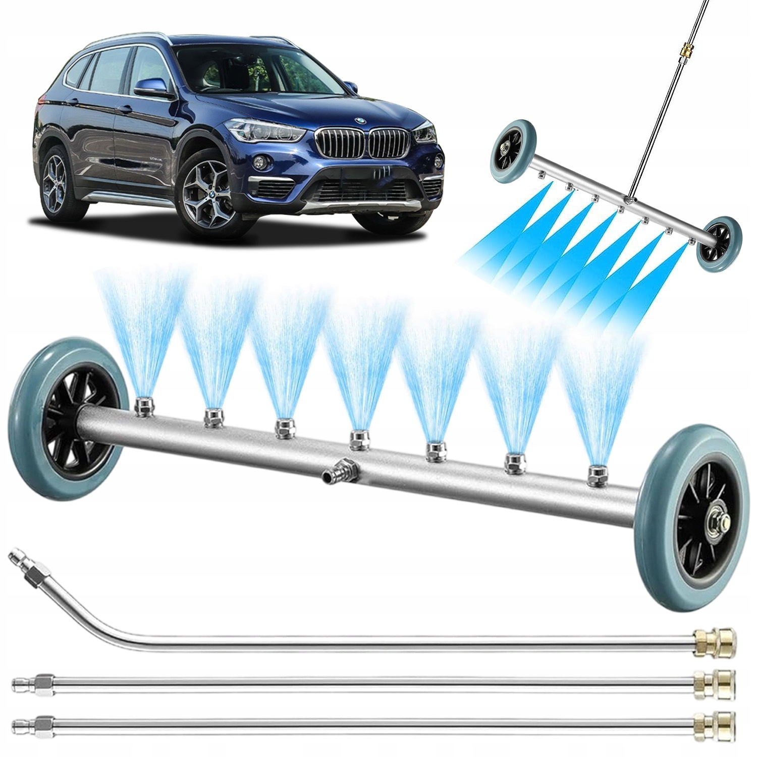 Silná Myčka Na Čištění Podvozku 1/4 Palce 7 Trysek 135° 4000PSI Hliník