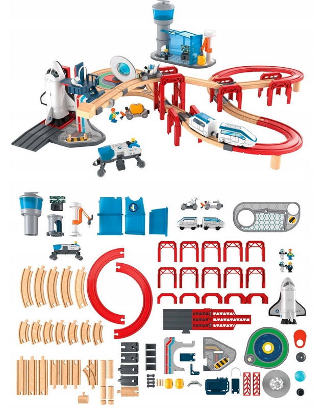 KOLEJKA NA BATERIE STACJA KOSMICZNA DREWNIANA TORY 67 EL POCIAG ELEKTRYCZNY EAN (GTIN) 4055332017222
