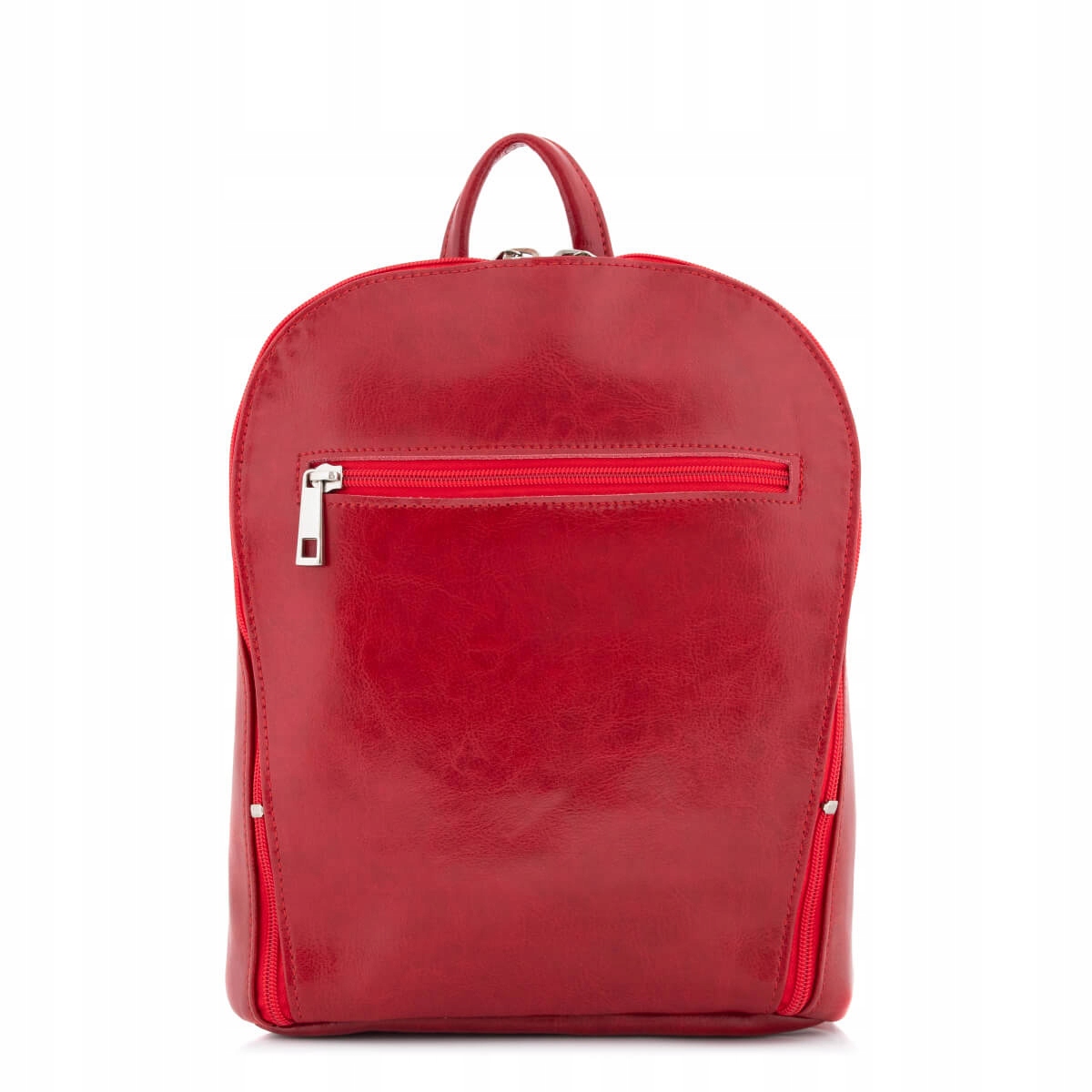 Červený Batoh Dámský Kožený Lakovaný Elegantní Malý Belveder HL10