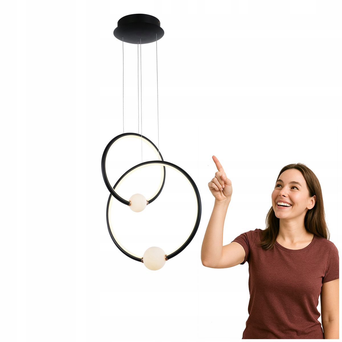 Závesná Led lampa Lausanna čierno-ružová do obývačky Italux