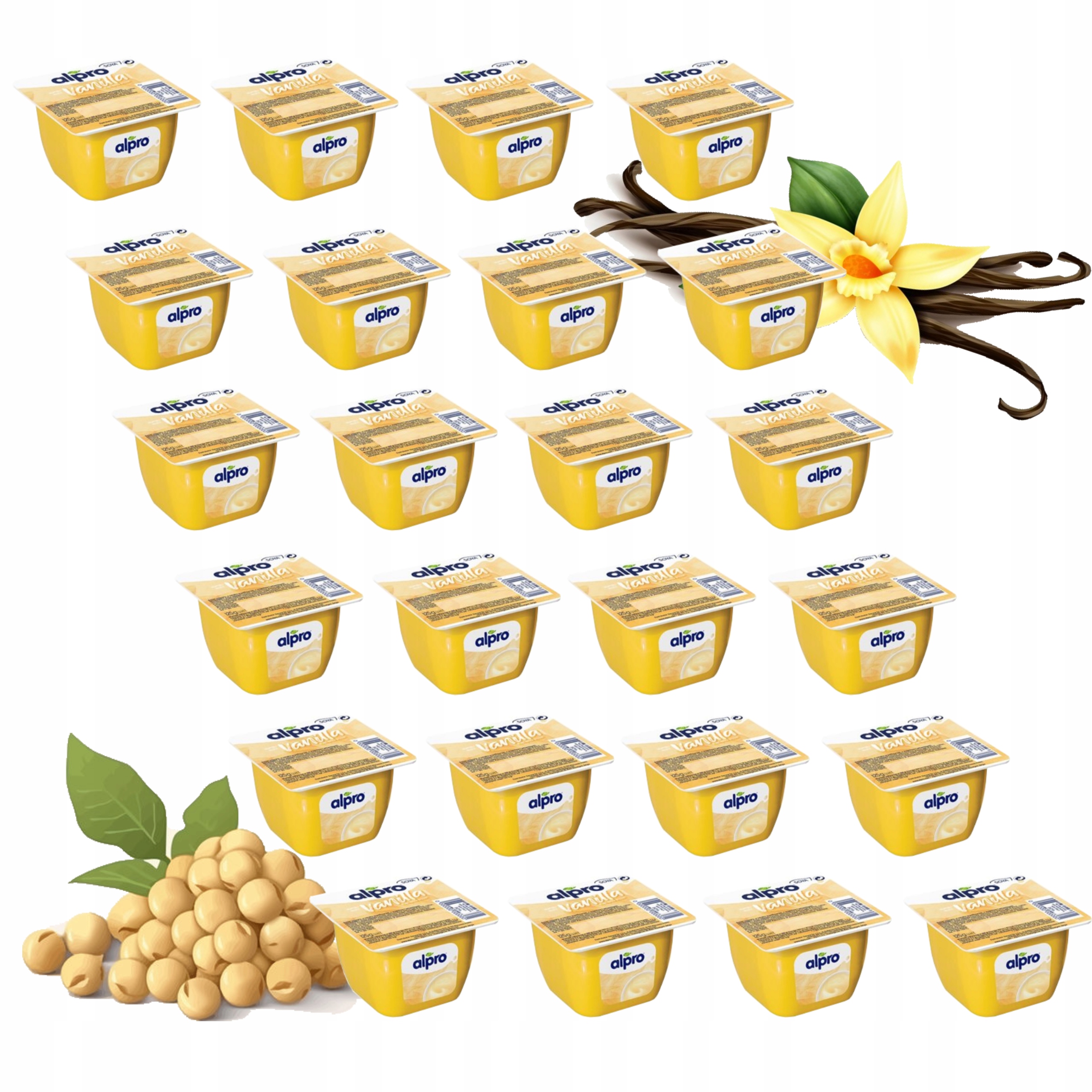 Levně Sada dezert Alpro Rostlinný, sójový s vápníkem s vanilkovou příchutí 24x125 g