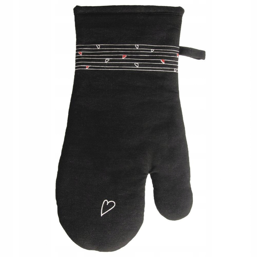 

Rękawica kuchenna bawełniana Black Hearts czarna