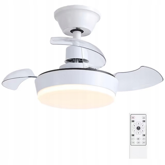 Led stropná lampa s stropným ventilátorom 60 cm Diaľkový Ovládač Farba Biela