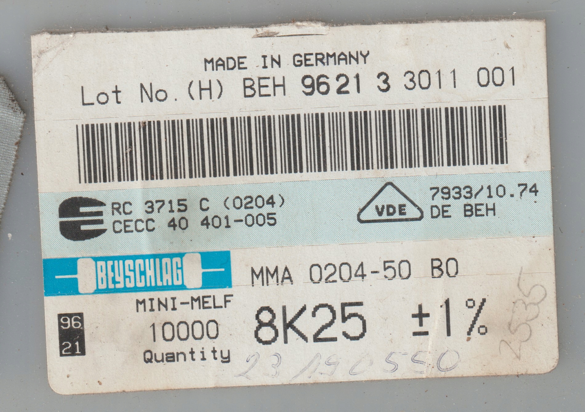 [100szt] 8K25 1% 50ppm rezystor Smd minimelf MMA0204 Beyschlag low noise