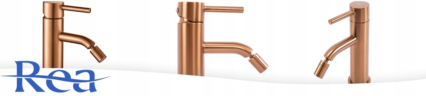 BATERIA BIDETOWA STOJĄCA MIEDŹ MIEDZIANA SZCZOTKOWANA RETRO REA LUNGO Liczba uchwytów jednouchwytowa